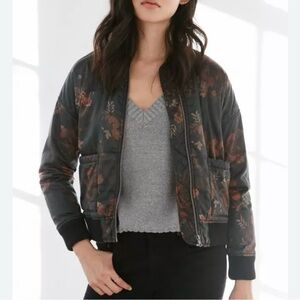 Silence + Noise Floral Utility Bomber Jacket